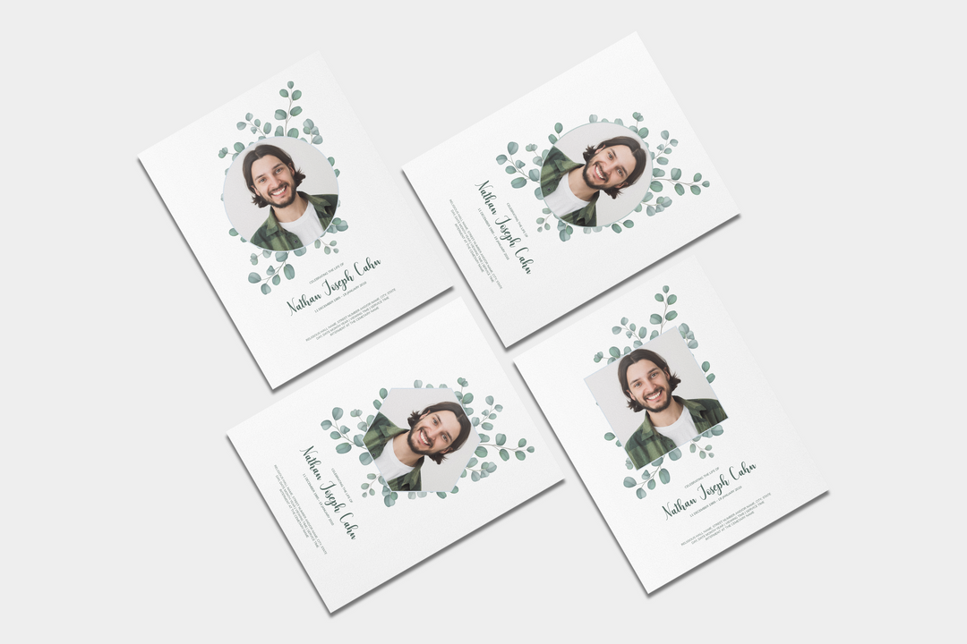 Essentials-Paket: Anpassbare Bestattungs- und Gedenkvorlagen: Großes 8-seitiges Programm, Diashow, Einladungen und Dankeskarten – Erstellen Sie eine personalisierte Hommage, um das Leben und Vermächtnis Ihres geliebten Menschen zu ehren 1014