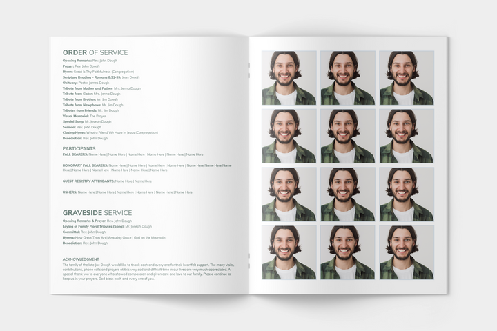 Eucalyptus Funeral Program Template 12-Page Large
