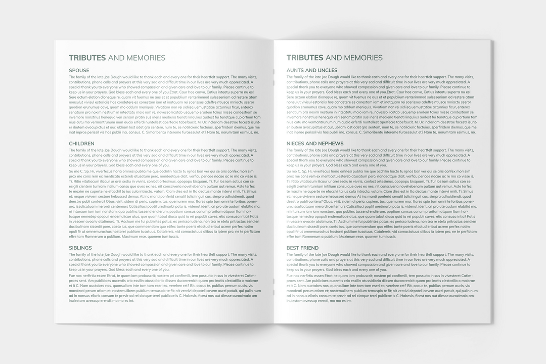 Eucalyptus Funeral Program Template 8-Page Large