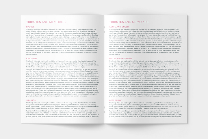 Red and Pink Floral Funeral Program Template 8-Page Large